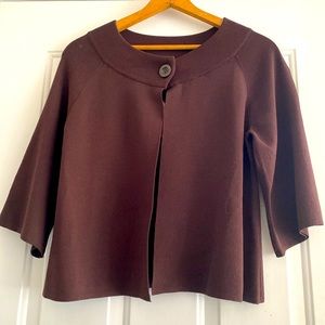 Women’s 1 button cardigan/cape brown, medium NWT